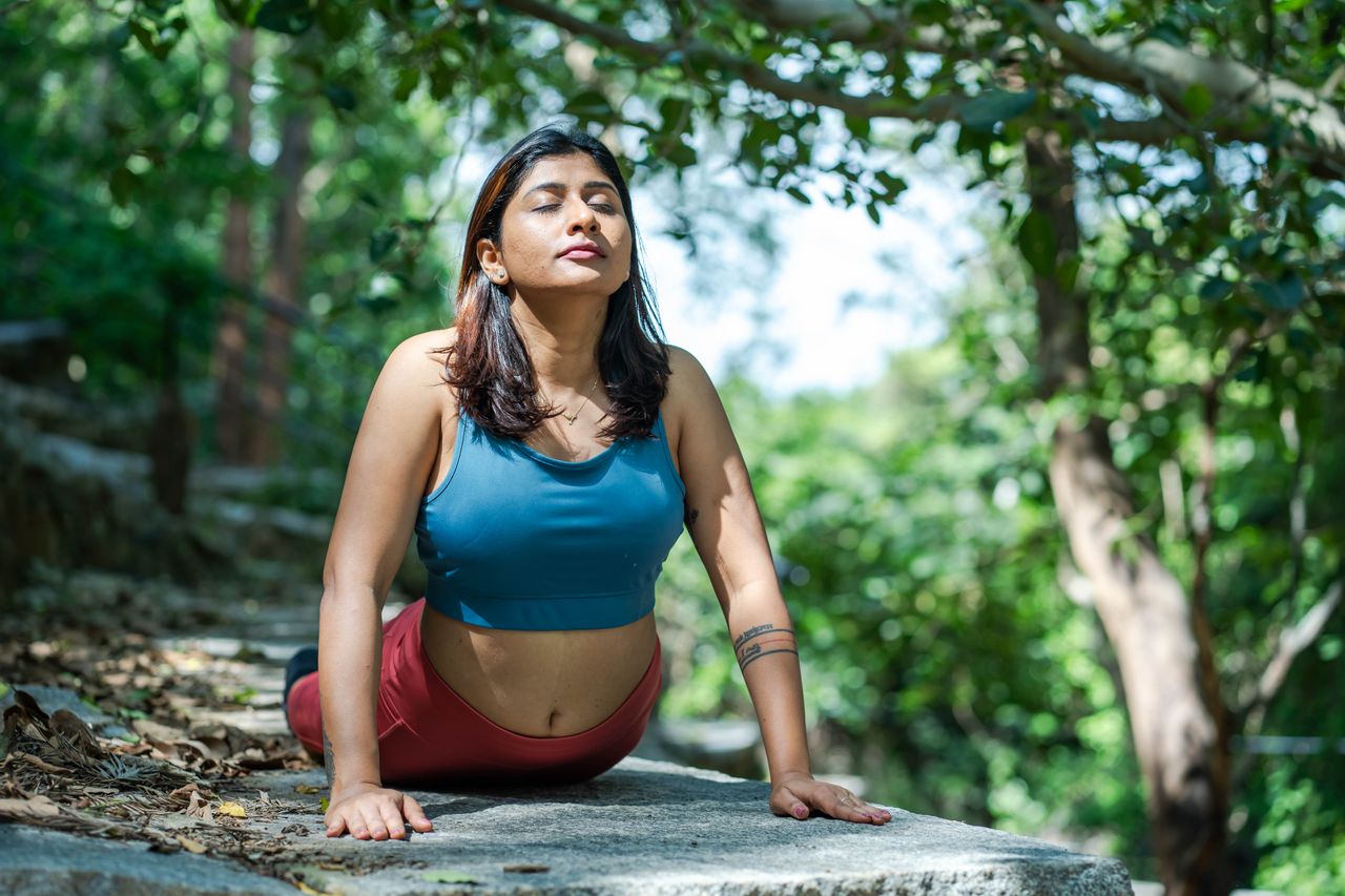 Woman practicing yoga